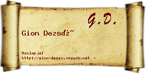 Gion Dezső névjegykártya